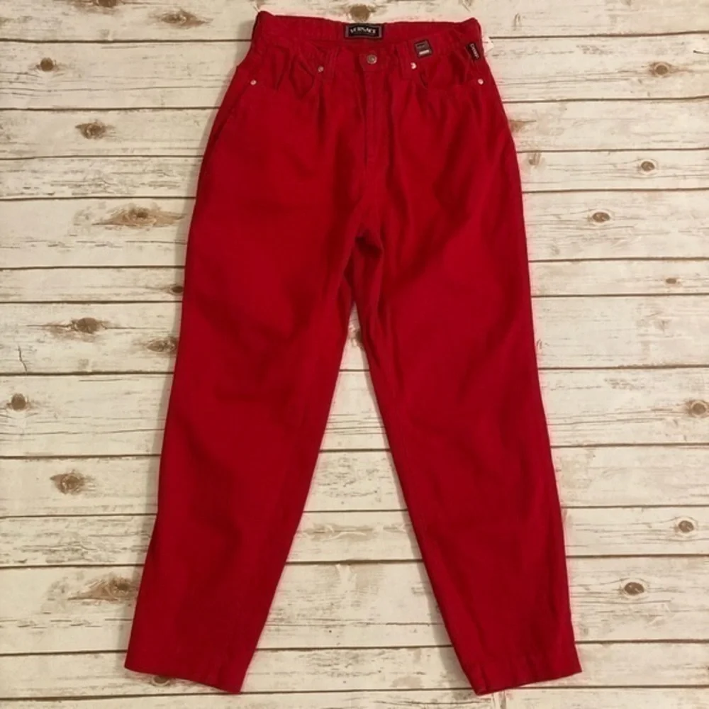 Vintage Versace Couture Red Jeans Size 30